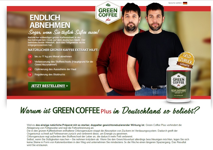 green coffee plus homepage