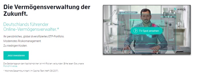 Damit wirbt Scalable Capital auf Ihrer Homepage